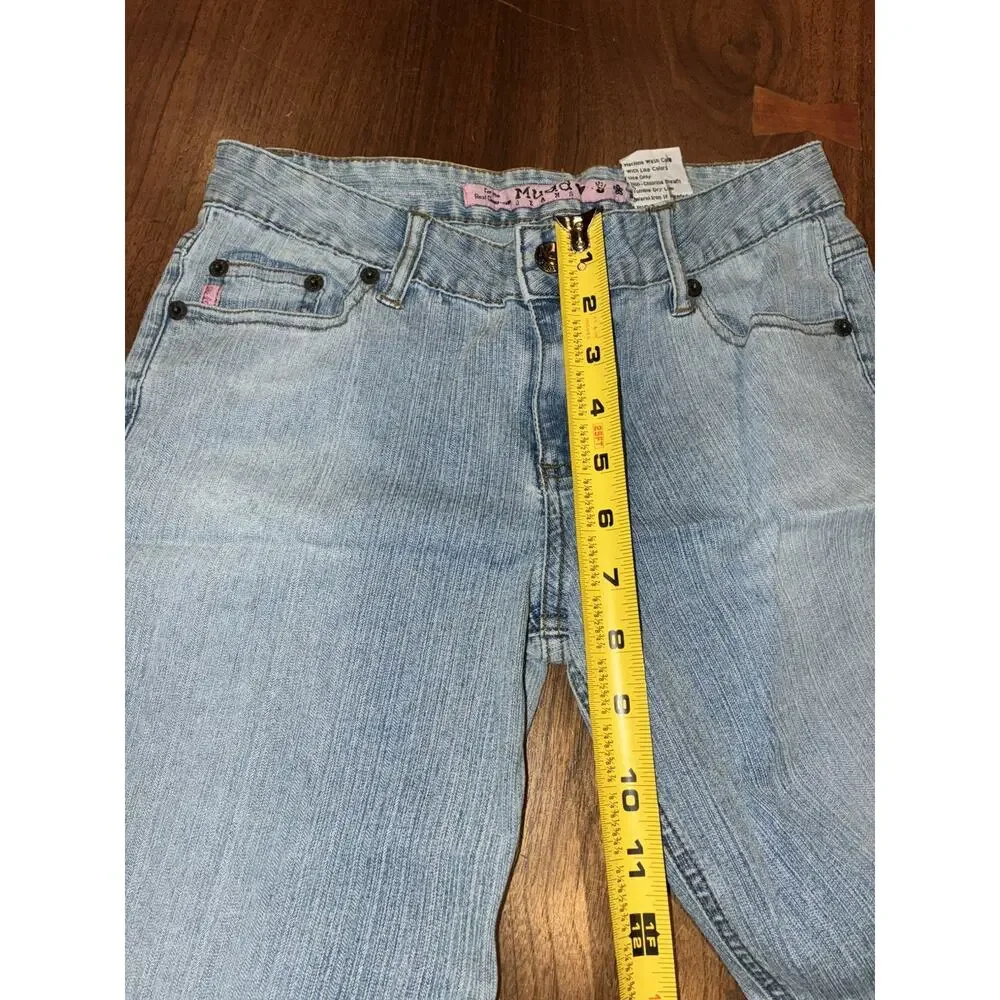 Vintage 90s, Y2K Mudd jeans Jr 3 Blue Low/Mid Rise Denim Flared / Bell‎ Leg